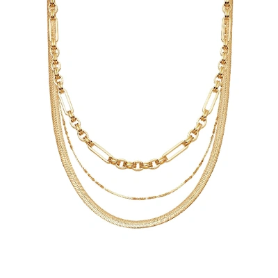 Shop Missoma Axiom & Snake Chain Necklace Set 18ct Gold Vermeil