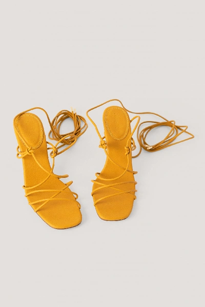 Shop Na-kd Calf Strap Heels - Orange In Light Orange