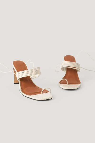 Shop Na-kd Strappy Ankle Heels - Offwhite