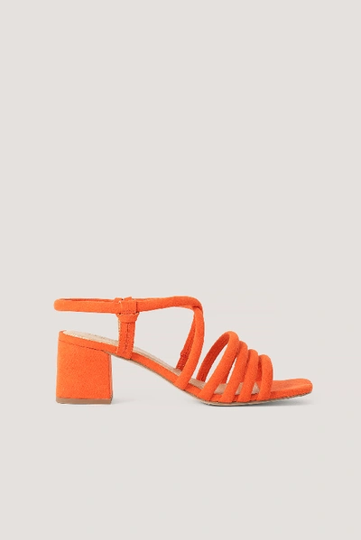Shop Na-kd Rounded Straps Block Heel Sandals - Orange