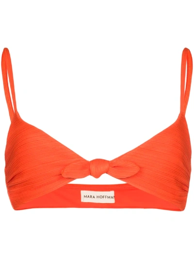 Shop Mara Hoffman Carla Tie-front Bikini Top In Orange