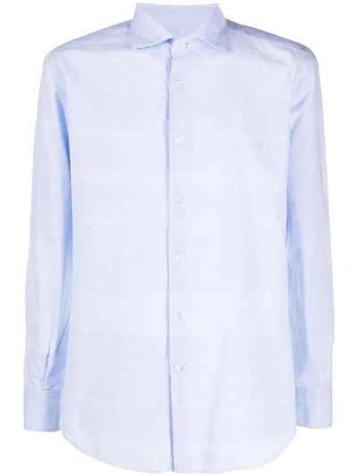 Shop Glanshirt Long-sleeve Fitted Shirt In Blue