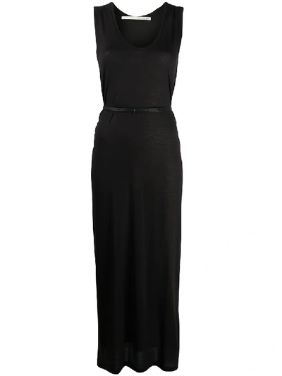 Shop Isabel Benenato Belted Maxi Dress In Black