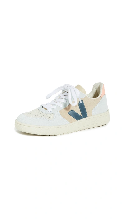 Shop Veja V-10 Suede Sneakers In Multico/almond/california