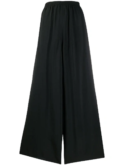 Shop Sara Lanzi High-waisted Wide Leg Trousers In Black