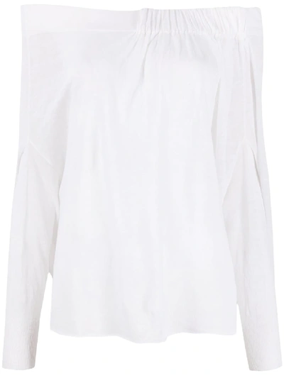 Shop Pierantoniogaspari Off-the-shoulder Blouse In White