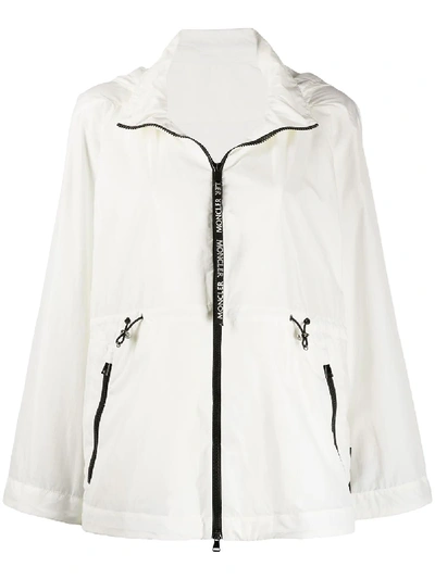 Shop Moncler Hooded Zip-up Jacket In 033 White