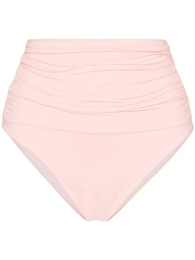 Shop Melissa Odabash Caribe High-waisted Bikini Bottoms In Pink