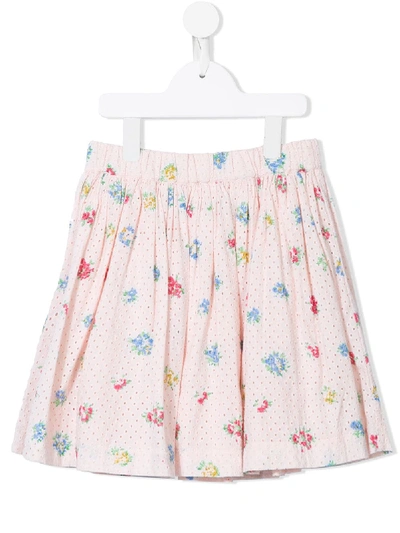 Shop Bonpoint Floral Gathered Skirt In Pink