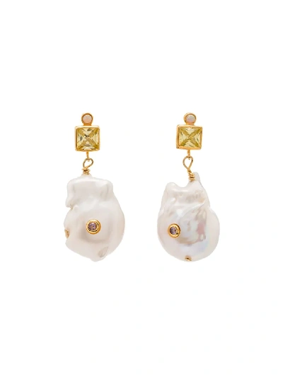 GOLDEN GLOW PEARL DROP EARRINGS