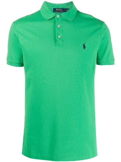 Polo Ralph Lauren Two-button Cotton Polo Shirt With Logo In Green