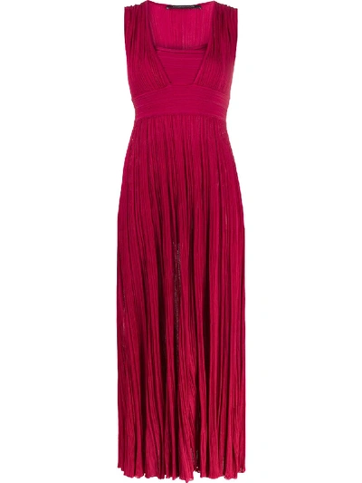 SQUARE-NECK PLEATED DRESS