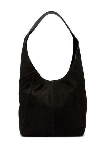 Shop Lucky Brand Patti Leather Hobo Shoulder Bag In Black 02