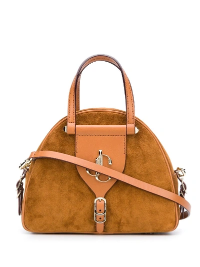 Shop Jimmy Choo Small Varenne Bowling Tote Bag In Brown