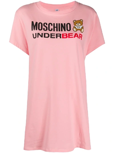 Shop Moschino Underbear Print T-shirt In Pink