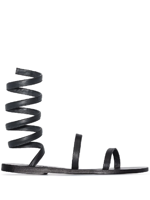 leather ankle wrap sandals