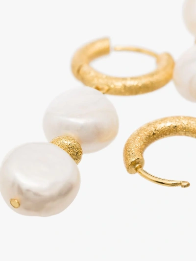 Shop Anni Lu Gold-plated Stellar Pearl Drop Huggie Earrings