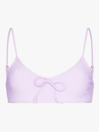 Shop Juillet Purple Laura Lace Trim Bikini Top