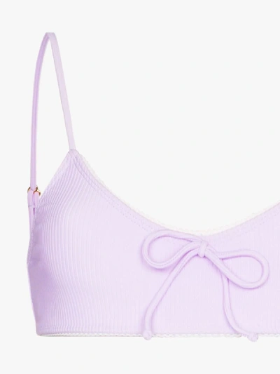 Shop Juillet Purple Laura Lace Trim Bikini Top