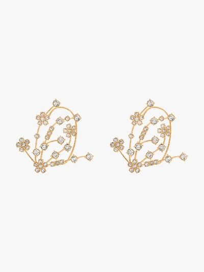 Shop Panconesi Gold-plated Crystal Flower Earrings