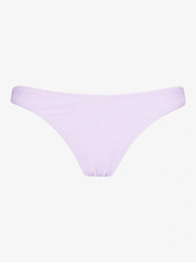 Shop Juillet Dani Ribbed Bikini Bottoms In Purple