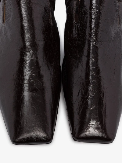 Shop Bottega Veneta Brown Tumbled Leather Loafers