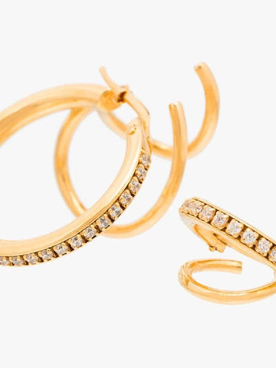 Shop Panconesi Gold Vermeil Crystal Hoop Earrings In Metallic