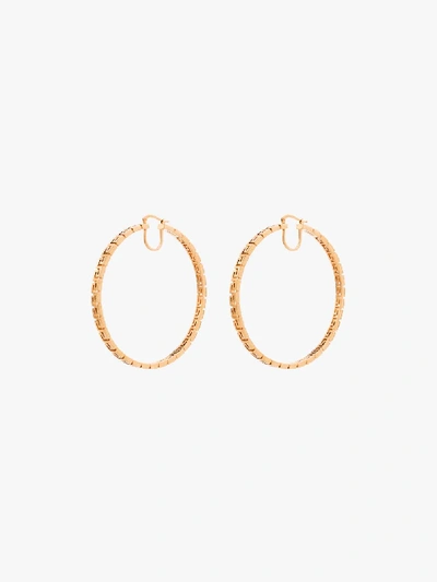 Shop Versace Gold Tone Greca Hoop Earrings
