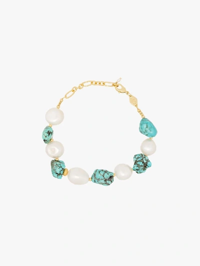 Shop Anni Lu Gold-plated Beach Cocktail Turquoise Bracelet