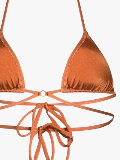 Shop Reina Olga Goldie Wrap Triangle Bikini In Orange