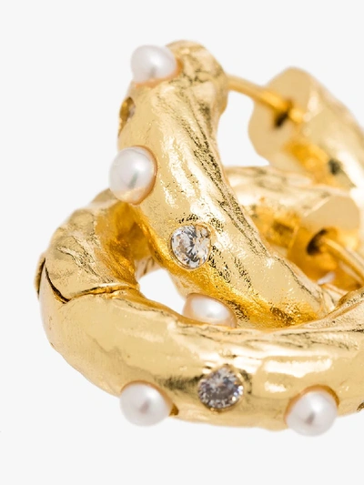 Shop Anni Lu Gold-plated Pearl Hoop Earrings