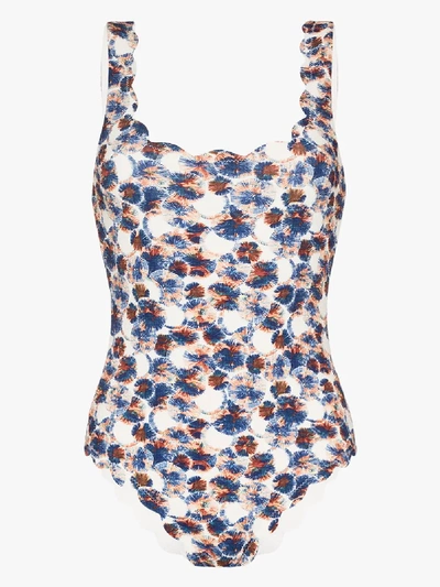 Shop Marysia Palm Springs Sea Urchin Print Swimsuit In Blue