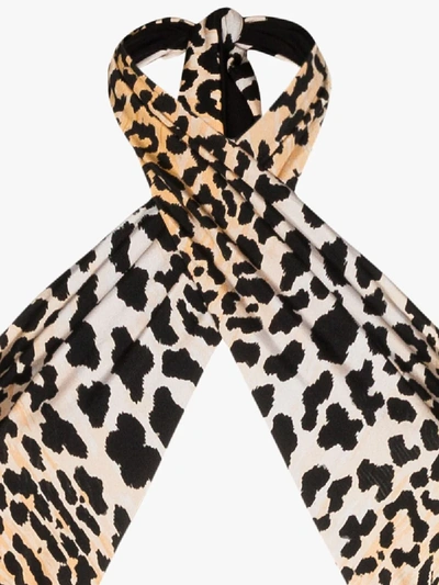 Shop Reina Olga Italian Stallion Leopard Print Swimsuit In Black