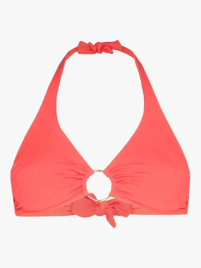 Shop Melissa Odabash Brussels Halterneck Bikini Top In Orange