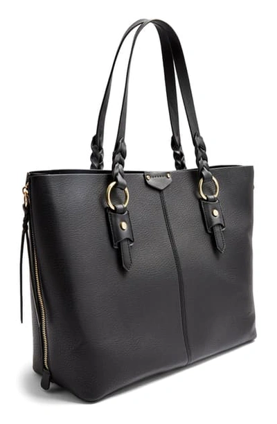 Shop Topshop Faux Leather Tote In Black