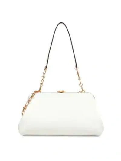 Shop Tory Burch Women's Cleo Leather Shoulder Bag In New Ivory