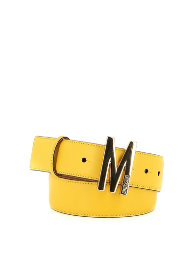 Shop Moschino Belt In Yellow