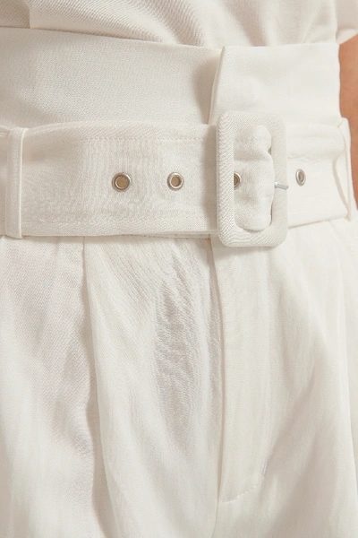 Shop Glamorous Belted High Waist Shorts White In Offwhite