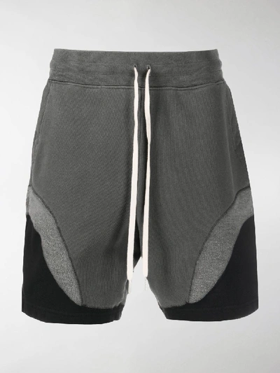 Shop John Elliott Panelled Drawstring-waist Track Shorts In Grey