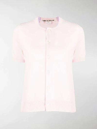 Shop Comme Des Garçons Short-sleeved Cardigan In Pink