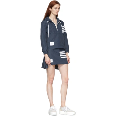 Shop Thom Browne Navy Flyweight Swing Anorak Pullover In 415 Navy