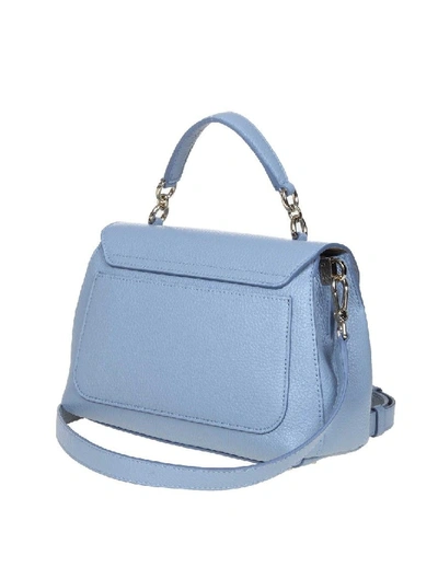 Shop Furla Sleek S Hand Bag In Heavenly Leather In Blue
