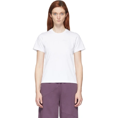 Shop Danielle Cathari White Deconstructed T-shirt In White/plum