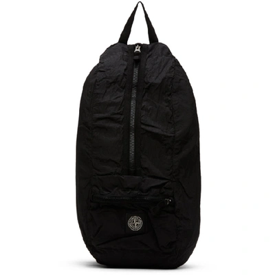 Shop Stone Island Black Nylon Backpack In V0029 Black