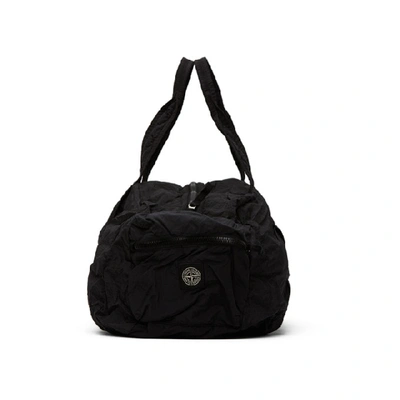 Shop Stone Island Black Nylon Duffle Bag In V0029 Black