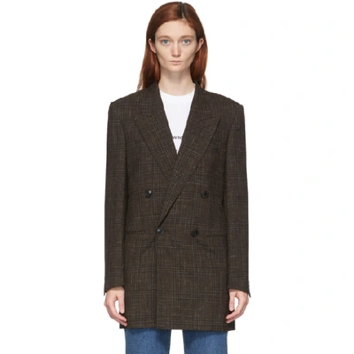 Shop Martine Rose Brown Double-breasted Bobby Blazer In Brown Speck