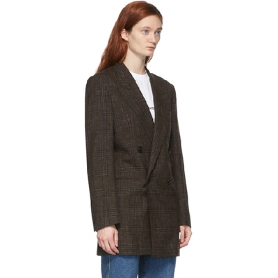 Shop Martine Rose Brown Double-breasted Bobby Blazer In Brown Speck