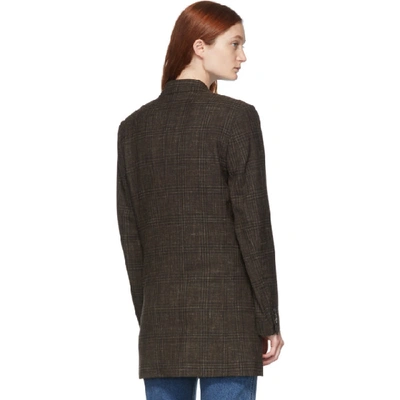 Shop Martine Rose Brown Double-breasted Bobby Blazer In Brown Speck