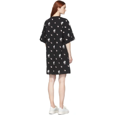 Shop Mcq By Alexander Mcqueen Black Mcq Swallow T-shirt Dress In 1000 Black