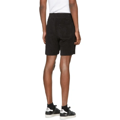 Shop 032c Black Terry Logo Embroidery Shorts